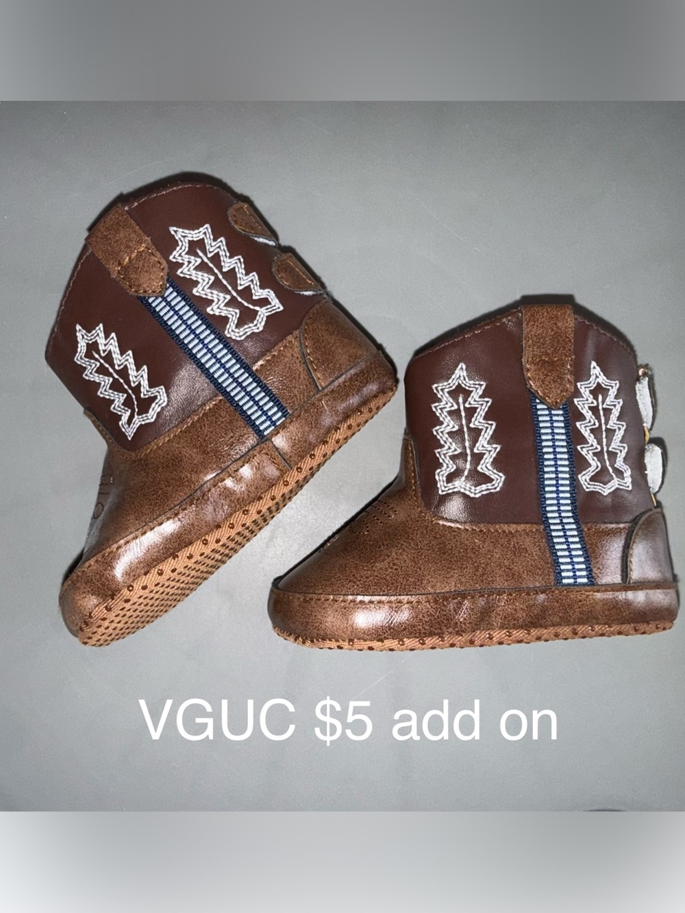 Kids Western Brown Booties - Soft Sole Toddler Cowboy Boots